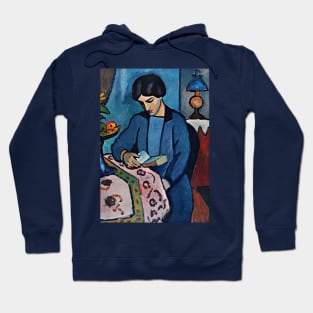 August Macke Art Titled Woman Reading Hoodie